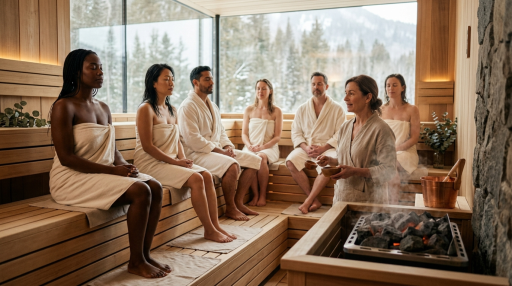 Guided sauna experience wellness ritual, professional lifest