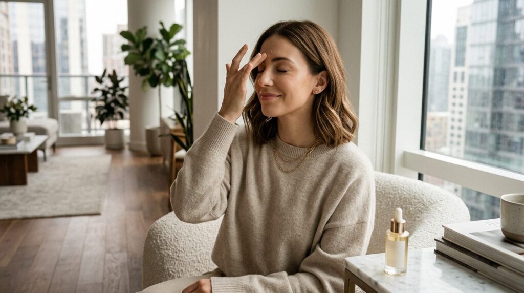 Luxury beauty and wellness lifestyle shot: Young professiona